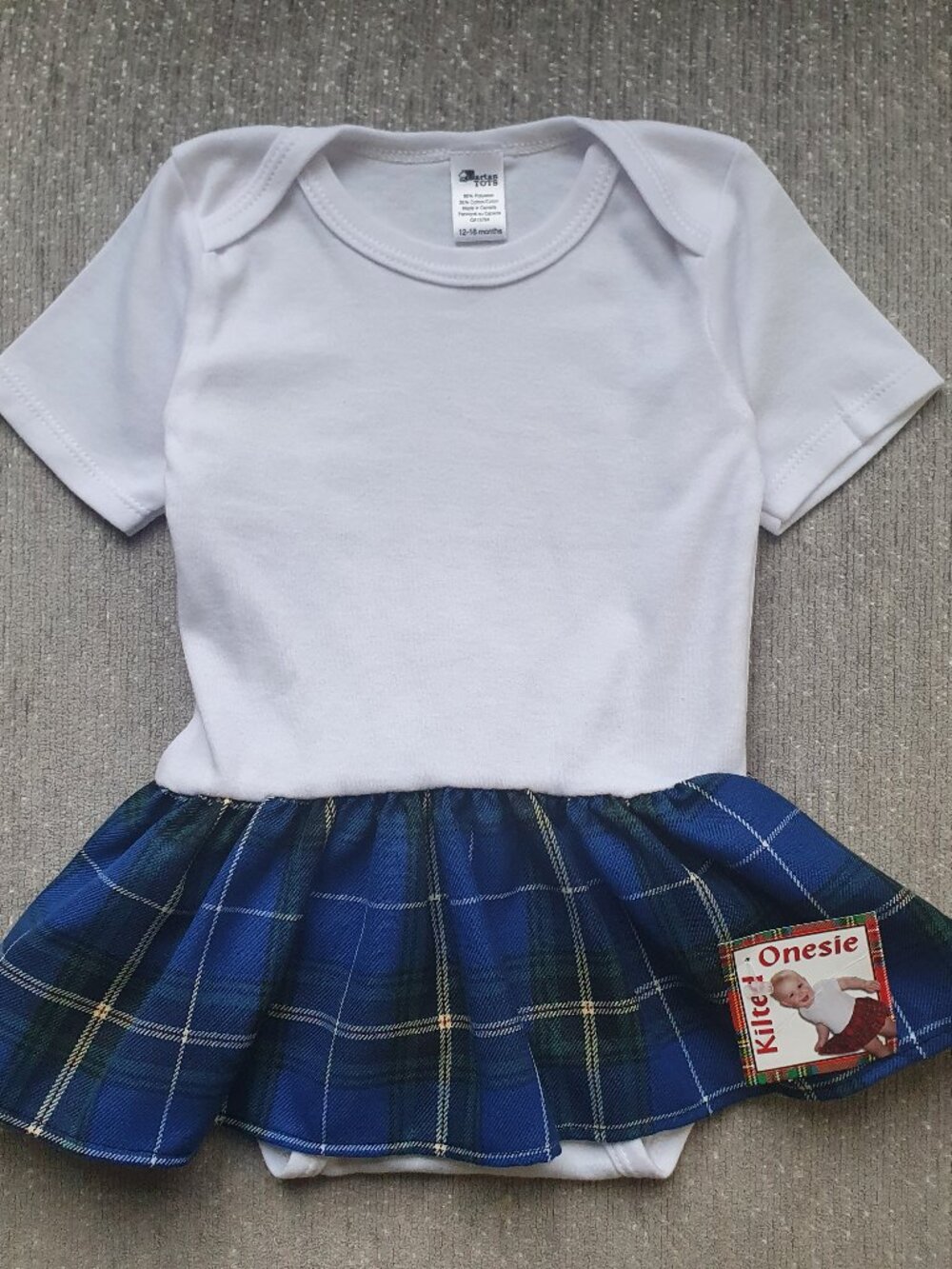 Tartan Tots Kilted Short Sleeve Onesie Size 12-18 Months Bodysuit NWT